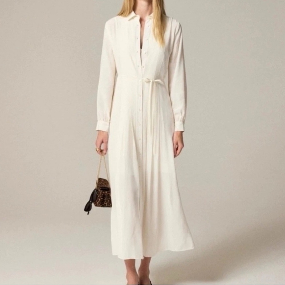 J. Crew Women's Cream Maxi Dress with pleats